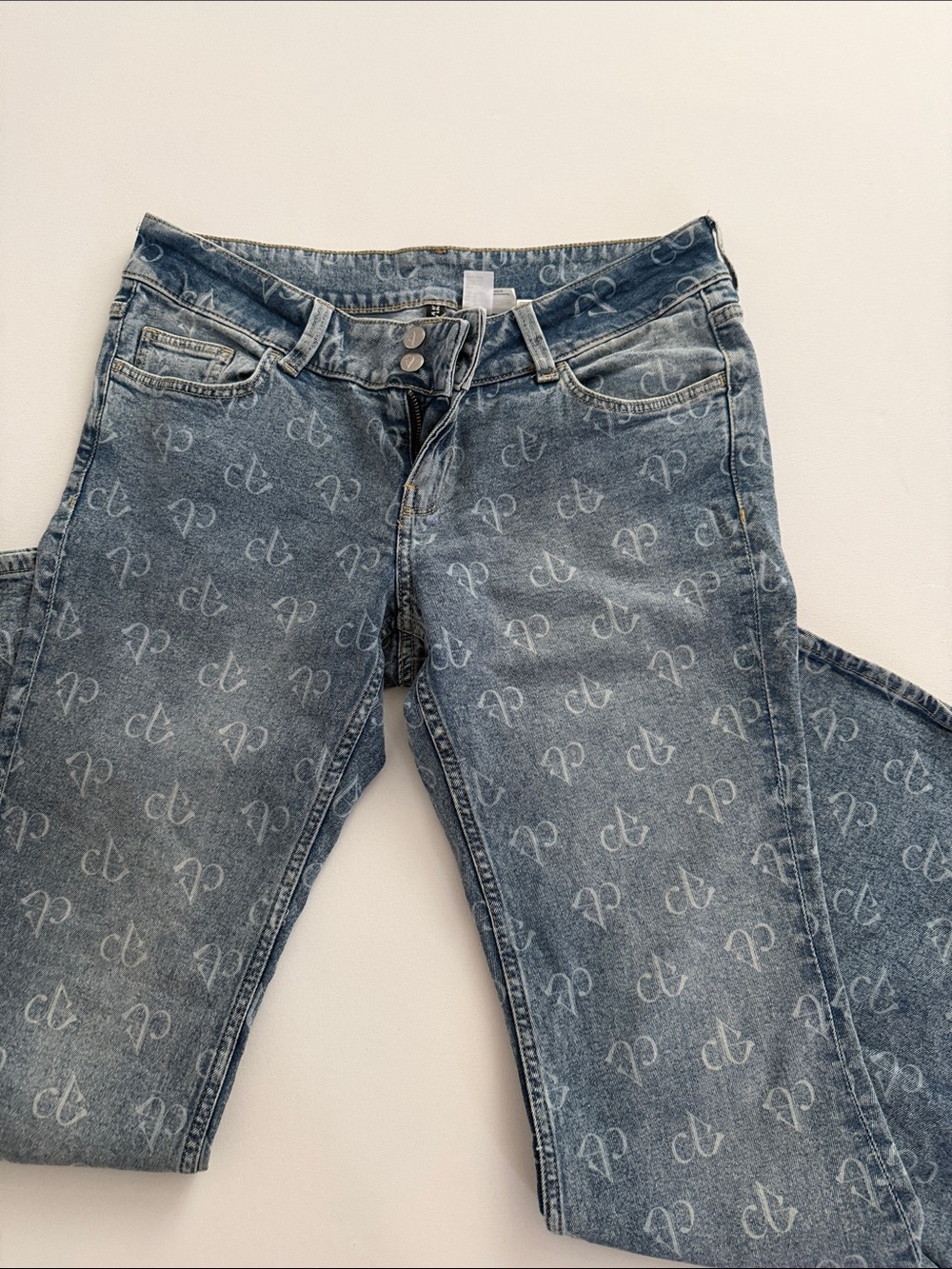 Women’s Blue Printed Denim Jeans
